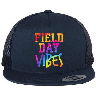 Funny Field Day Vibes Teacher Appreciation Tie Dye Gift Flat Bill Trucker Hat