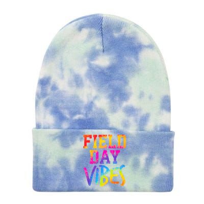 Funny Field Day Vibes Teacher Appreciation Tie Dye Gift Tie Dye 12in Knit Beanie