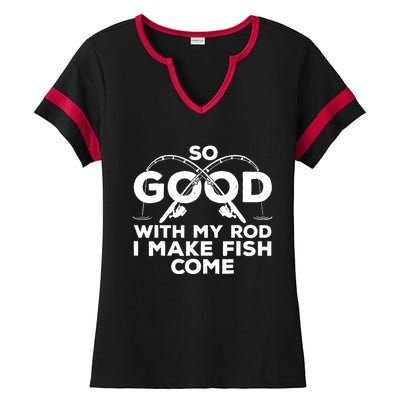 Funny Fishing Design For Fisherman Fish Fishing Ladies Halftime Notch Neck Tee