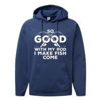 Funny Fishing Design For Fisherman Fish Fishing Performance Fleece Hoodie