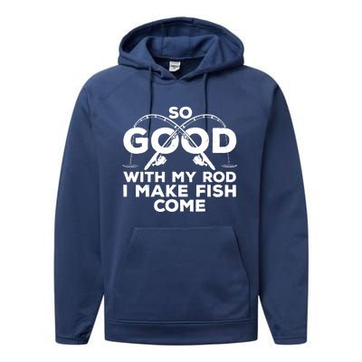 Funny Fishing Design For Fisherman Fish Fishing Performance Fleece Hoodie