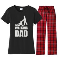 Funny Fathers Day Gift The Walking Dad Women's Flannel Pajama Set