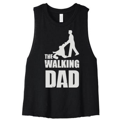 Funny Fathers Day Gift The Walking Dad Women's Racerback Cropped Tank