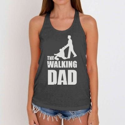 Funny Fathers Day Gift The Walking Dad Women's Knotted Racerback Tank