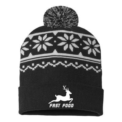 Fast Food Deer USA-Made Snowflake Beanie