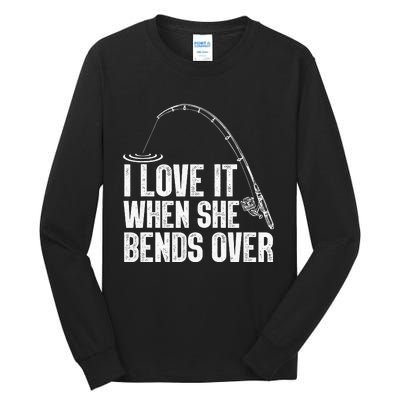 Funny Fishing Design For Men Women Fisherman Fishing Rod Tall Long Sleeve T-Shirt