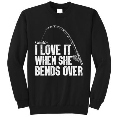 Funny Fishing Design For Men Women Fisherman Fishing Rod Tall Sweatshirt