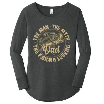 Fishing For Dad Father Day Fishing Gift For Fisherman Women's Perfect Tri Tunic Long Sleeve Shirt