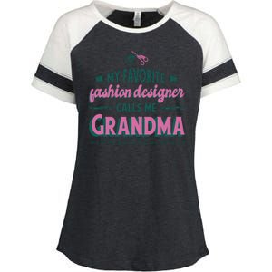 Favorite Fashion Designer Calls Me Grandma Enza Ladies Jersey Colorblock Tee