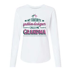 Favorite Fashion Designer Calls Me Grandma Womens Cotton Relaxed Long Sleeve T-Shirt