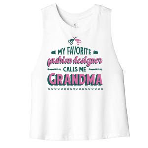 Favorite Fashion Designer Calls Me Grandma Women's Racerback Cropped Tank