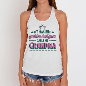 Favorite Fashion Designer Calls Me Grandma Women's Knotted Racerback Tank