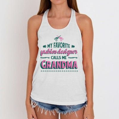 Favorite Fashion Designer Calls Me Grandma Women's Knotted Racerback Tank