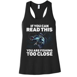 Funny Fishing Design For Men Women Fishes Fishing Lover Women's Racerback Tank