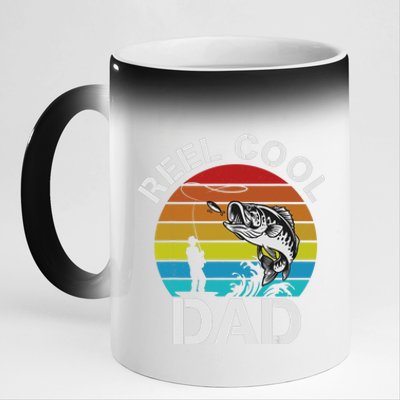 Funny Fishing Dad Funny Reel Cool Fish Fisherman 11oz Black Color Changing Mug