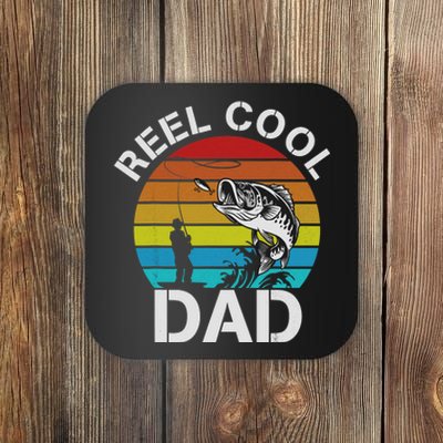 Funny Fishing Dad Funny Reel Cool Fish Fisherman Coaster