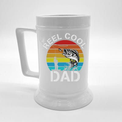 Funny Fishing Dad Funny Reel Cool Fish Fisherman Beer Stein