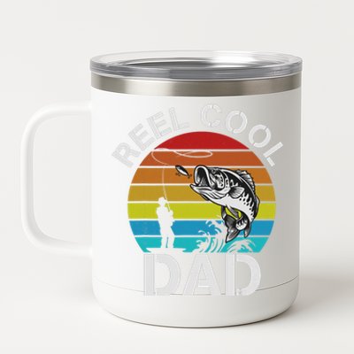 Funny Fishing Dad Funny Reel Cool Fish Fisherman 12 oz Stainless Steel Tumbler Cup