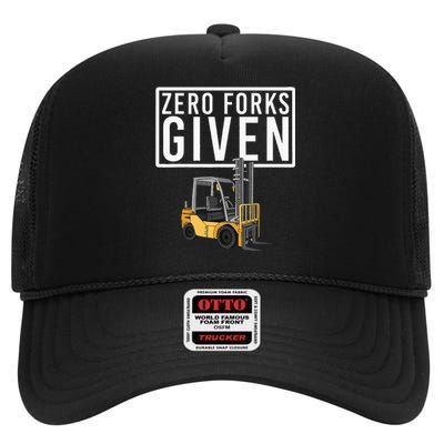 Funny Forklift Driver Art For Men Women Forklift Operator High Crown Mesh Back Trucker Hat