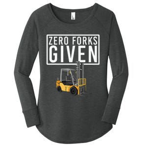 Funny Forklift Driver Art For Men Women Forklift Operator Women's Perfect Tri Tunic Long Sleeve Shirt