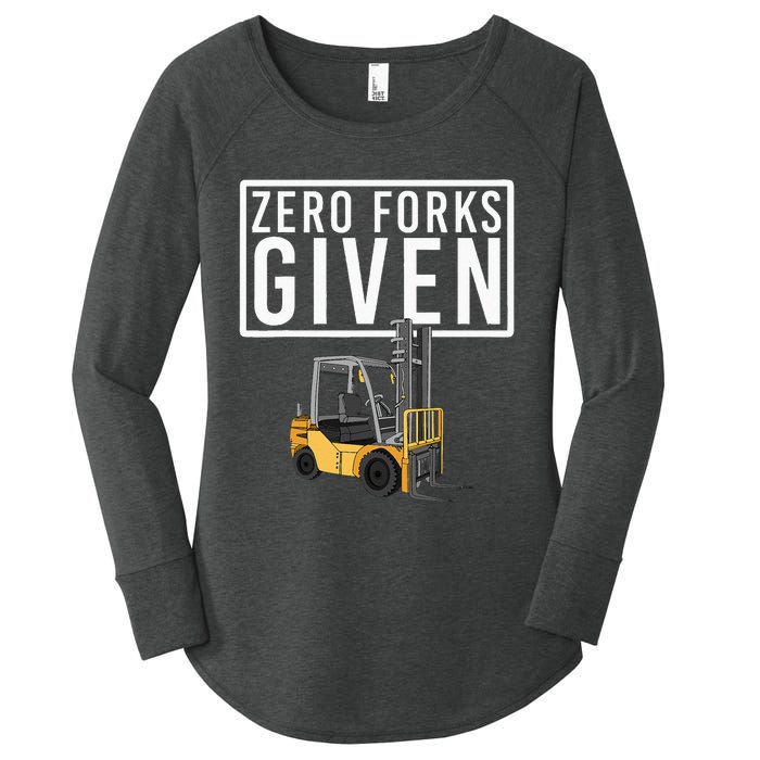 Funny Forklift Driver Art For Men Women Forklift Operator Women's Perfect Tri Tunic Long Sleeve Shirt