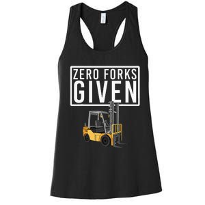 Funny Forklift Driver Art For Men Women Forklift Operator Women's Racerback Tank