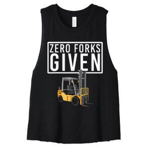 Funny Forklift Driver Art For Men Women Forklift Operator Women's Racerback Cropped Tank