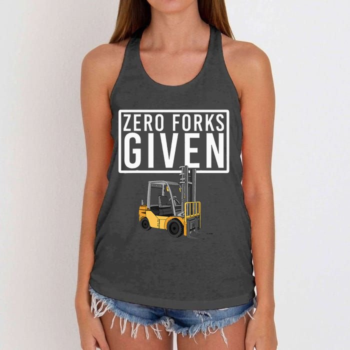 Funny Forklift Driver Art For Men Women Forklift Operator Women's Knotted Racerback Tank