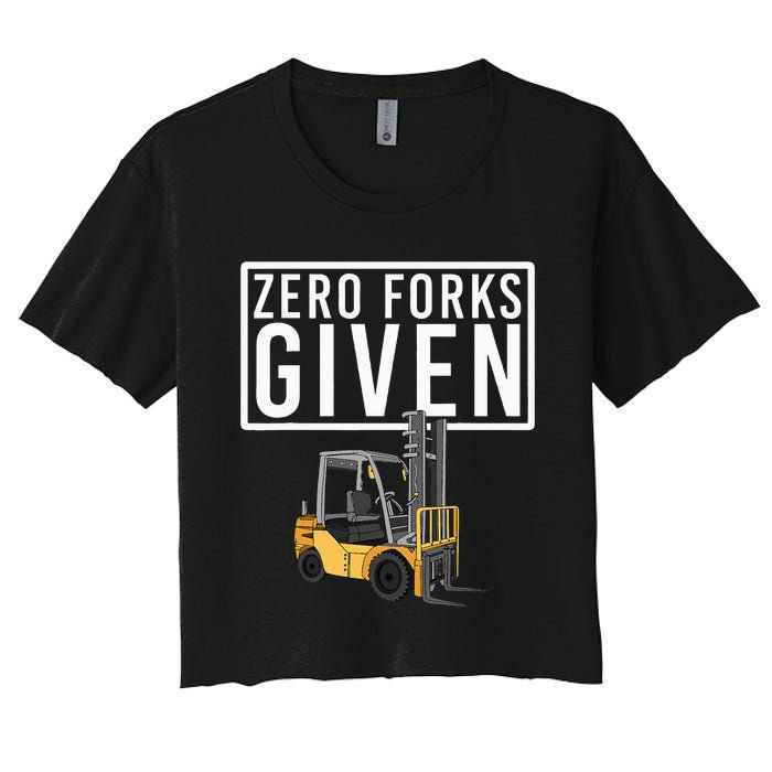 Funny Forklift Driver Art For Men Women Forklift Operator Women's Crop Top Tee