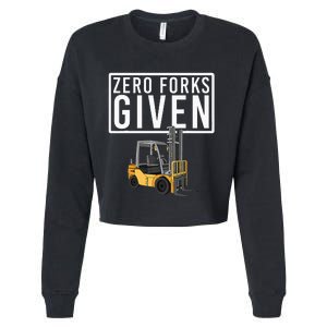 Funny Forklift Driver Art For Men Women Forklift Operator Cropped Pullover Crew