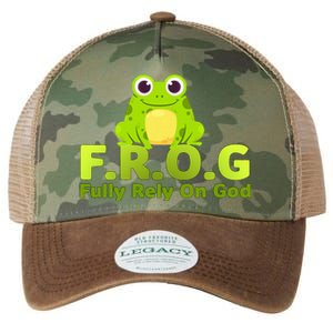 Frog Funny Definition Fully Rely On God Legacy Tie Dye Trucker Hat