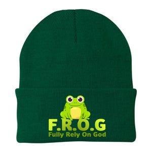 Frog Funny Definition Fully Rely On God Knit Cap Winter Beanie