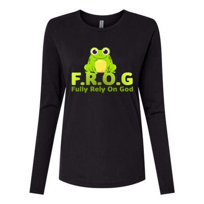 Frog Funny Definition Fully Rely On God Womens Cotton Relaxed Long Sleeve T-Shirt