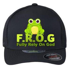 Frog Funny Definition Fully Rely On God Flexfit Unipanel Trucker Cap