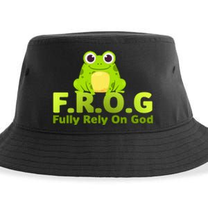 Frog Funny Definition Fully Rely On God Sustainable Bucket Hat