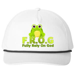 Frog Funny Definition Fully Rely On God Snapback Five-Panel Rope Hat