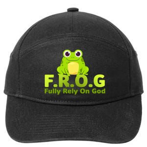 Frog Funny Definition Fully Rely On God 7-Panel Snapback Hat