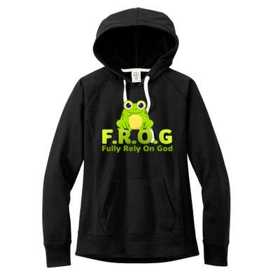 Frog Funny Definition Fully Rely On God Women's Fleece Hoodie