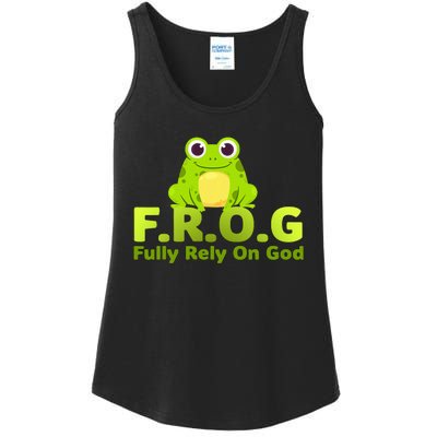 Frog Funny Definition Fully Rely On God Ladies Essential Tank