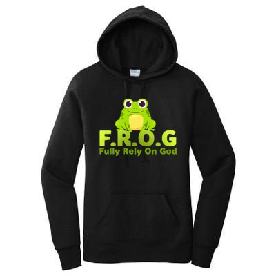 Frog Funny Definition Fully Rely On God Women's Pullover Hoodie