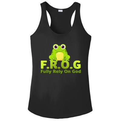 Frog Funny Definition Fully Rely On God Ladies PosiCharge Competitor Racerback Tank