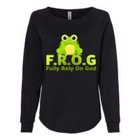 Frog Funny Definition Fully Rely On God Womens California Wash Sweatshirt