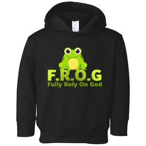 Frog Funny Definition Fully Rely On God Toddler Hoodie