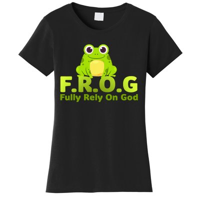 Frog Funny Definition Fully Rely On God Women's T-Shirt