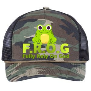 Frog Funny Definition Fully Rely On God Retro Rope Trucker Hat Cap