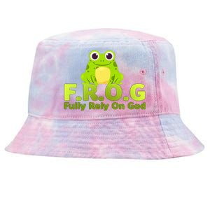 Frog Funny Definition Fully Rely On God Tie-Dyed Bucket Hat