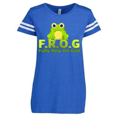 Frog Funny Definition Fully Rely On God Enza Ladies Jersey Football T-Shirt