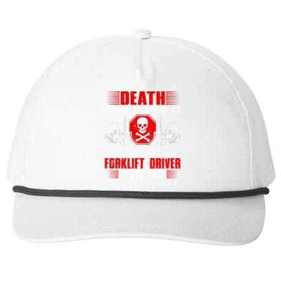 Funny Forklift Driver Design For Wo Forklift Operator Snapback Five-Panel Rope Hat