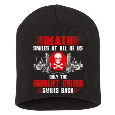 Funny Forklift Driver Design For Wo Forklift Operator Short Acrylic Beanie