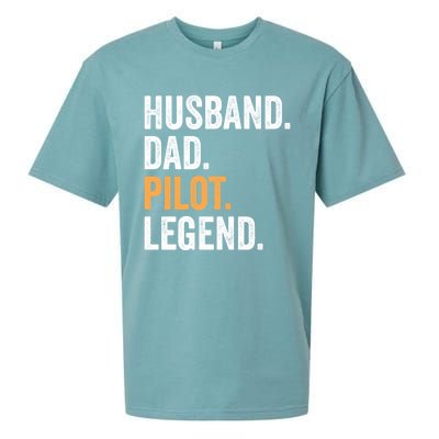 Funny Father Day Gift Husband Dad Pilot Legend Retro Cool Gift Sueded Cloud Jersey T-Shirt